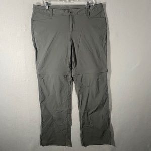 Eddie Bauer Convertible Zip Off Outdoor Hiking Pants Shorts Gray Womans Size 14